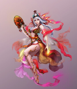 古风持扇飘逸女仙形象