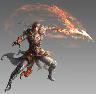 火焰战侠持刃腾空