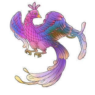 彩色凤凰插画