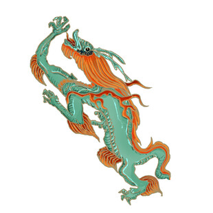 传统中式彩色飞龙图案