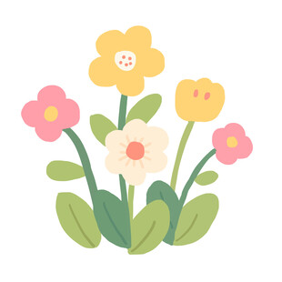 可爱手绘花卉插画