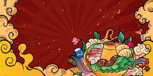 喜庆节日美食插画