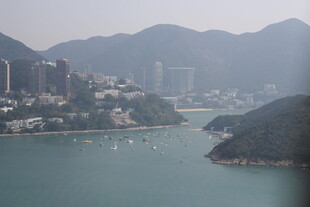 香港海湾城市山水景观图
