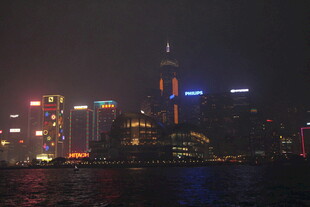 香港夜景璀璨城市风光
