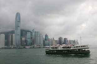 香港海港景色与渡轮