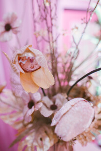 粉色系干花装饰摆件