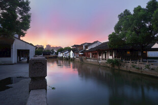 水乡黄昏美景