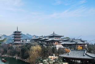 中式古建筑群的秀丽风光