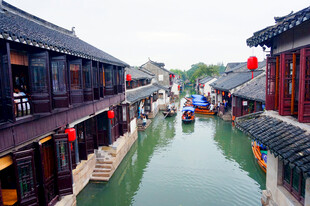 江南水乡古巷河道美景