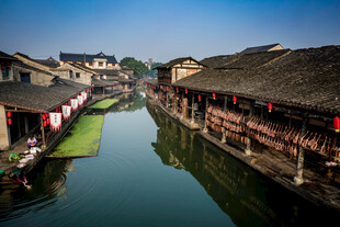 江南水乡古巷河道美景