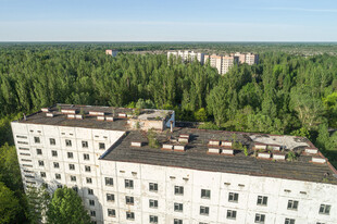森林中的白色多层建筑