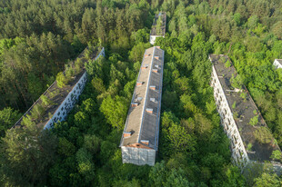 森林中的废弃建筑群