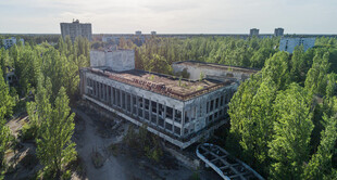 废弃建筑被绿树环绕