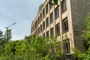 绿植环绕的多层建筑