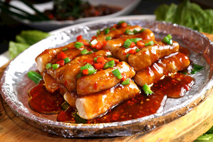 铁板茄汁白果条