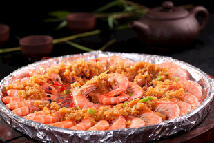 铁板生煎虾