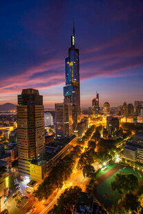 南京市中心夜繁华夜景