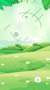 绿意盎然的清新草地风景