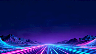 梦幻霓虹公路夜景