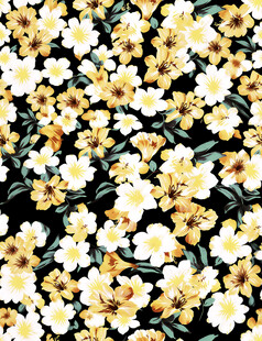 黄色雏菊花卉图案背景