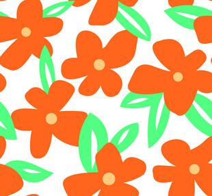 橙色花卉图案背景设计