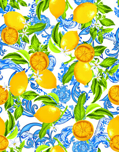 柠檬花卉图案背景设计
