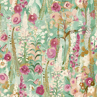 清新花卉图案布料纹理