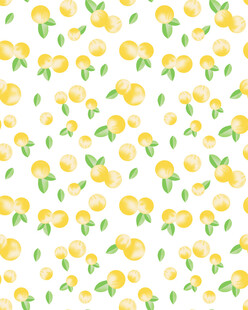 柠檬花卉无缝图案背景
