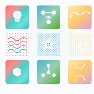 多彩几何图案图标集合