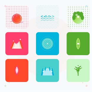 多彩简约自然元素图标集
