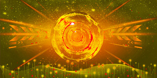 炫彩金色科技能量特效图案