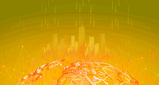 科技感地球与城市景观