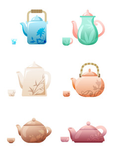 多彩精致茶壶茶具展示