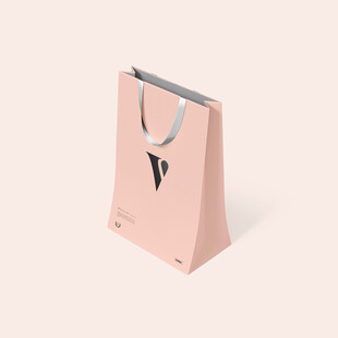 粉色手提袋简约展示