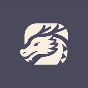 龙形简约图标设计