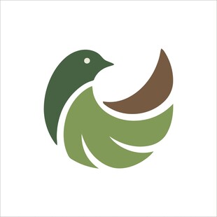 绿色飞鸟简约标志设计