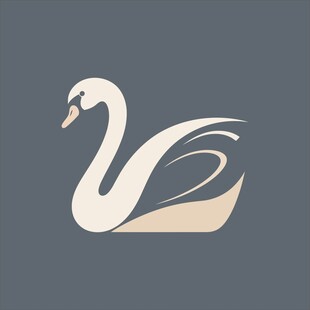 优雅天鹅标志设计