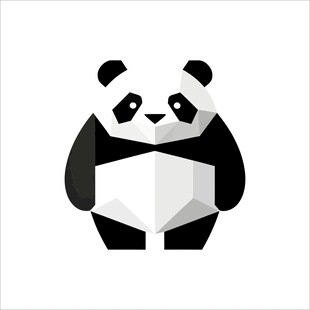 可爱几何风熊猫形象