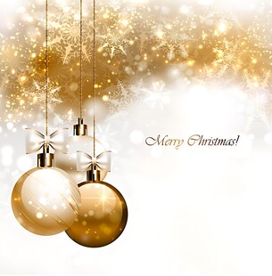金色圣诞装饰球贺节日