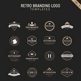 复古破边徽标模板集合