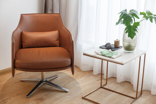 现代简约棕色单人沙发组合