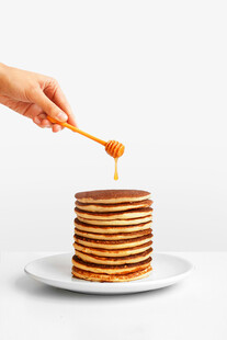 手淋糖浆的美味松饼