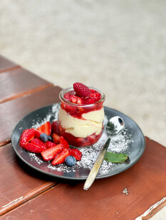 草莓芝士蛋糕的美味呈现