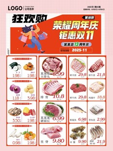 周年庆促销肉类菜品展示