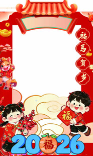 红色喜庆拍照框