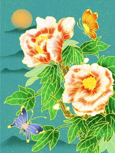 花卉插画图色彩明艳动人