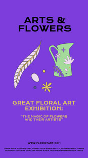 紫色花卉艺术插画