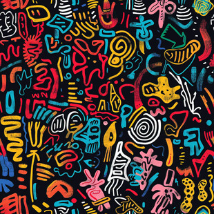 多彩涂鸦图案创意艺术风