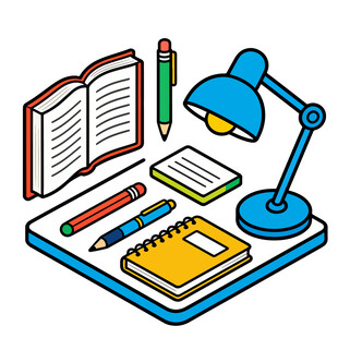 学习用品组合学习工具图标集