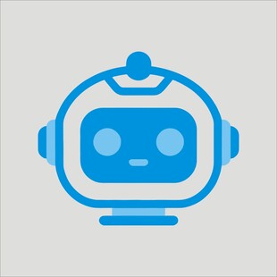 简约蓝色机器人图标